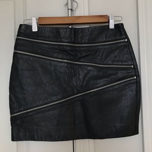 Mango leather mini skirt